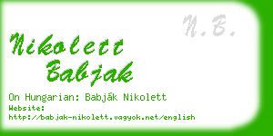 nikolett babjak business card