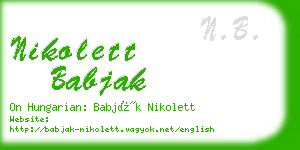nikolett babjak business card
